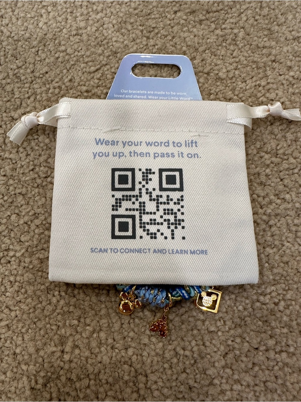 Little Words Project x Disney Parks Exclusive Blue and Gold Cord Charm Bracelet - Picture 3 of 4